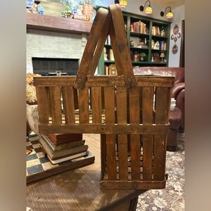 Gorgeous Vintage Staircase Wooden Basket